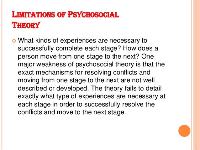 psychosocial development definition Disadvantages of psychosocial theory